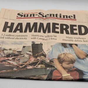 South Florida Sun-Sentinel Oct 25, 2005, "Hammered" Hurricane Wilma